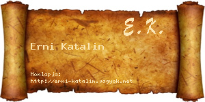 Erni Katalin névjegykártya