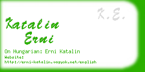 katalin erni business card